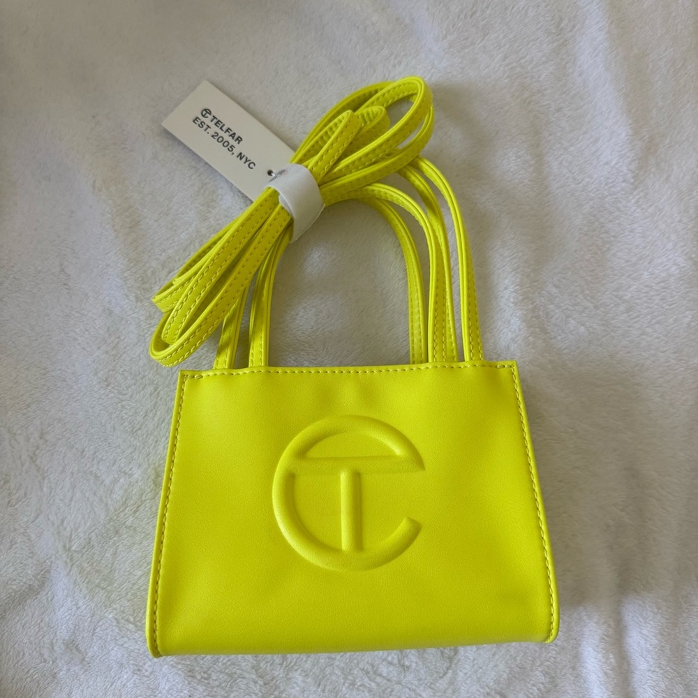 Telfar Yellow Mini Small Bag with Embossed Logo